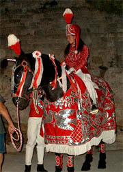 Ostuni, il cavallo bardato per la processione di S.Oronzo