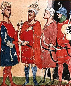 Frederick II with the sultan Malik al Kamil