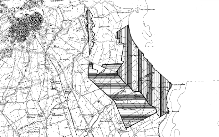 La cartina del Parco Naturale Regionale Salina Punta della Contessa