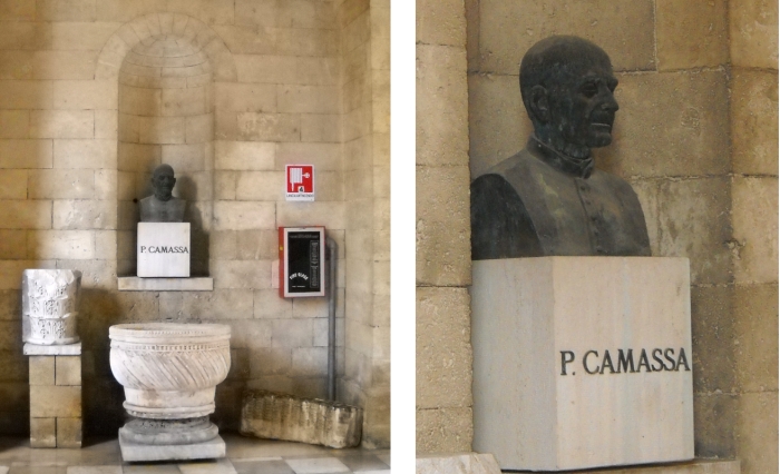 Il busto di Pasquale Camassa nell'alcova laterale dell'ingresso al Museo