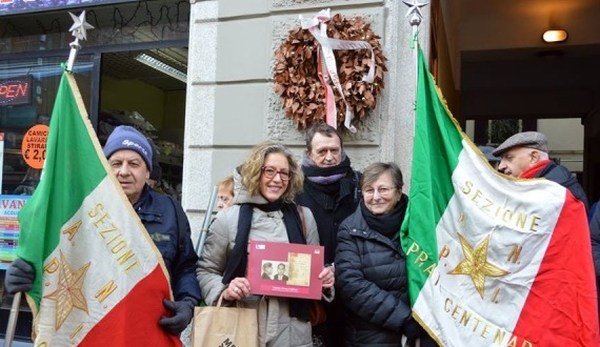 Elena Lenzi e i rappresentanti dell'ANPI a Milano il 25 gennaio 2019