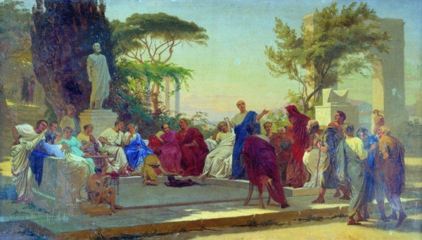 Stefan Bakalovich. Orazio legge davanti al circolo di Mecenate, di cui faceva parte anche Vario Rufo. 1863