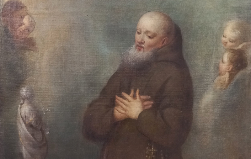 Brindisi. Museo Diocesano. San Lorenzo da Brindisi (particolare). Pittore ignoto, fine XVII secolo. Opera acquistata da privato antiquario di Monaco di Baviera