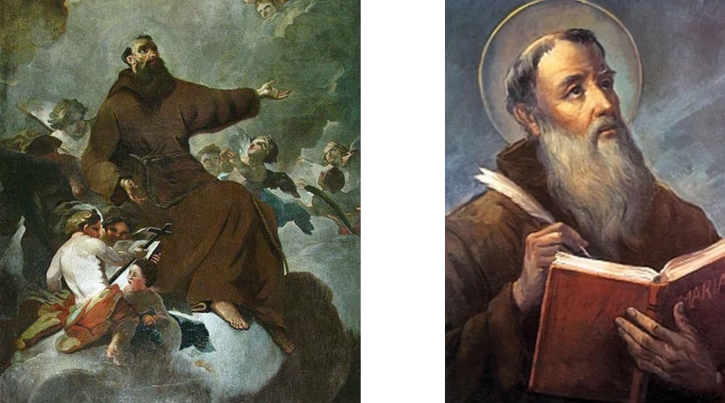 San Lorenzo da Brindisi. A sx: <em>Gloria del beato Lorenzo da Brindisi</em>, attribuibile ad Oronzo Tiso (1726-1800) nella chiesa di S.Maria degli Angeli in Brindisi