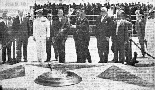 <em>18 luglio 1945</em> - Il ministro Andreotti inaugura l'Ara Votiva del Mon. al Marinaio