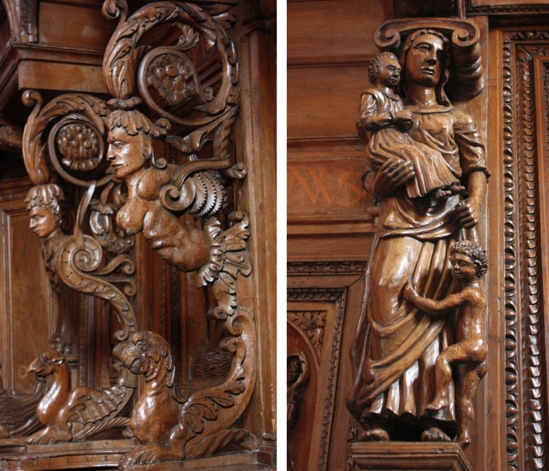 Brindisi. Basilica Cattedrale. Coro dei Canonici, dettagli