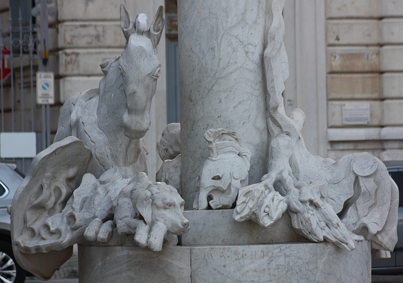 Floriano Bodini. Monumento a Virgilio. Particolare del gruppo scultoreo