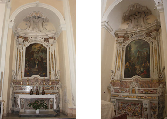 Brindisi. Cattedrale. a sx altare dedicato a san Pelino, a dx altare dedicato a san Leucio