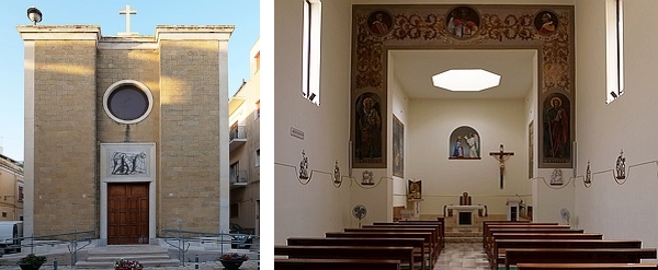 Prospetto e interno della chiesa della Santissima Annunziata