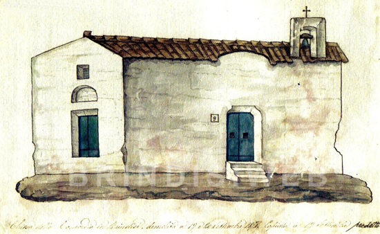 Chiesa della Concordia. Acquarello ottocentesco di Salvatore Quarta - coll. Sciarra