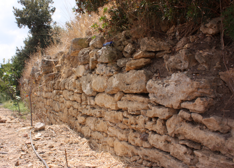 Valesio. Resti della cinta muraria sul lato occidentale del circuito