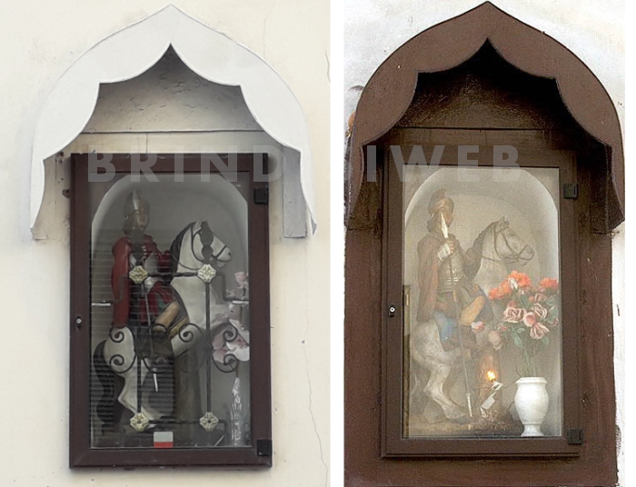 Brindisi. Edicola di san Teodoro su cavallo bianco. A sx con la grata di protezione