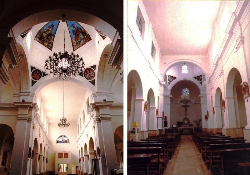 Cellino San Marco. Chiesa Matrice. Interno, navata centrale e la stessa vista dall'ingresso