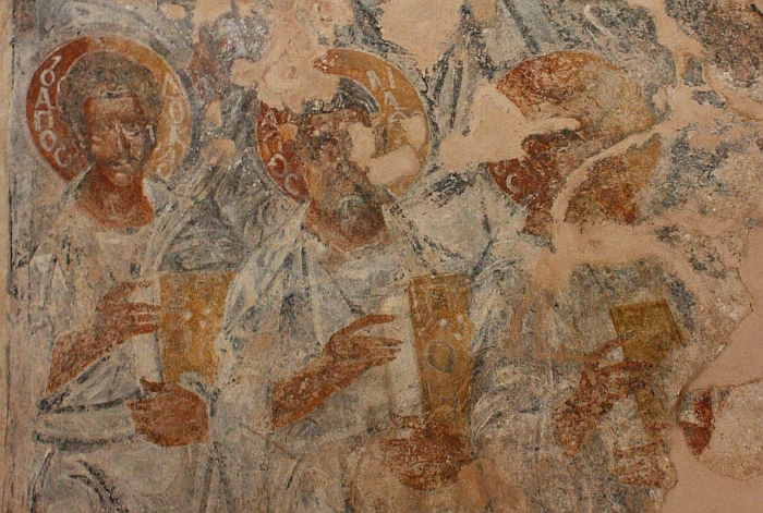 Torre S. Susanna. Chiesetta di San Pietro a Crepacore. Particolare degli affreschi