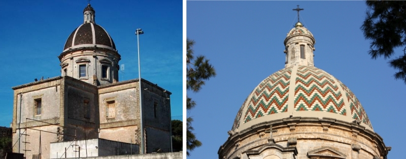 Mesagne. Santuario di Mater Domini. Esterno e cupola maiolicata