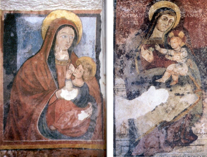 Ostuni. Chiesa Madonna della Nova. sx: <em>Madonna del latte</em>; dx: <em>Madonna della Nova</em>