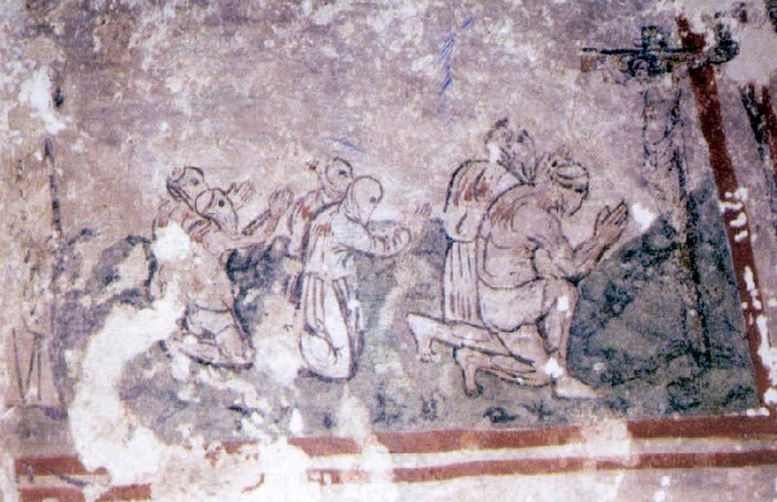 Ostuni. Chiesa Madonna della Nova. Affresco della <em>Processione di flagellanti</em>