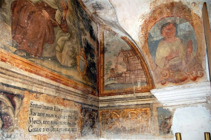 Carovigno. Chiesa del Carmine. Dipinti parietali nel campanile