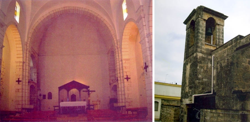 San Michele Sal.no. Chiesa di San Michele Arcangelo. Altar maggiore e campanile