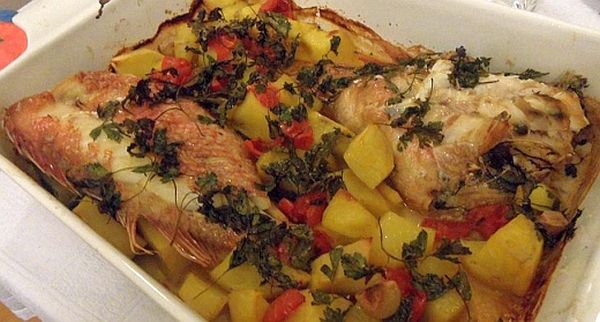 Scorfano con patate al forno