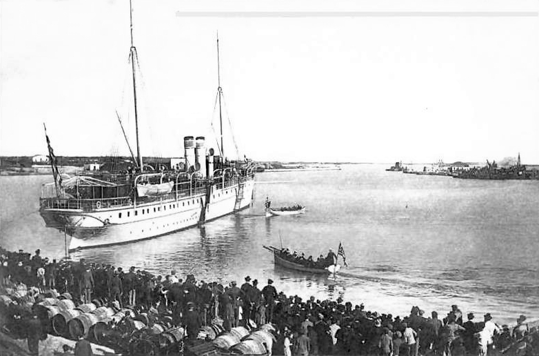 Brindisi, 28 novembre 1906. L'imbarco di re Giorgio sullo yacht reale Amphitriti