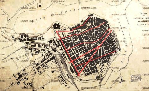 Pianta della Città di Brindisi - Scala 1/4000 - A. Urbani – 1916 (700 x 540 mm)