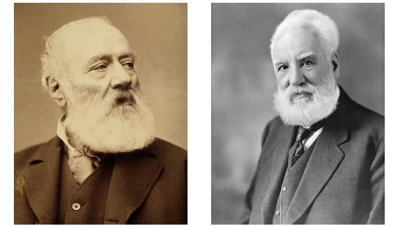 Antonio Meucci e (dx) Alexander Graham Bell