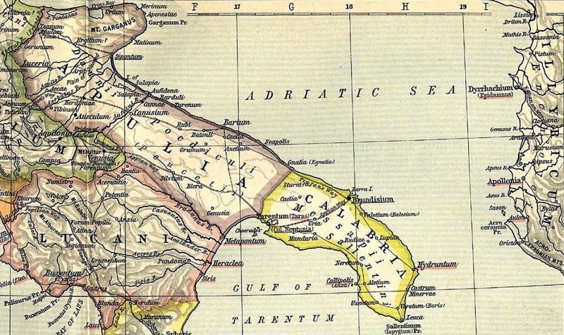 Particolare della "Map of Ancient Italy, Southern Part" (da The Historical Atlas by William R. Shepherd, 1911)