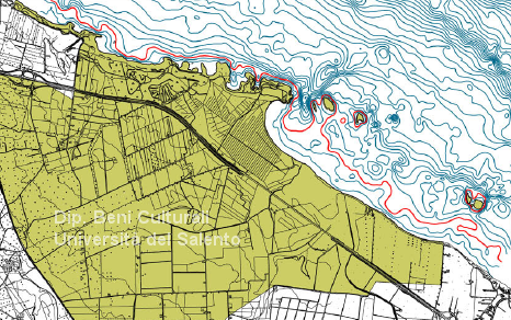 Rilievo aerofotogrammetrico e batimetrico del territorio della Riserva; in evidenza l’isobata - 3 m(2)