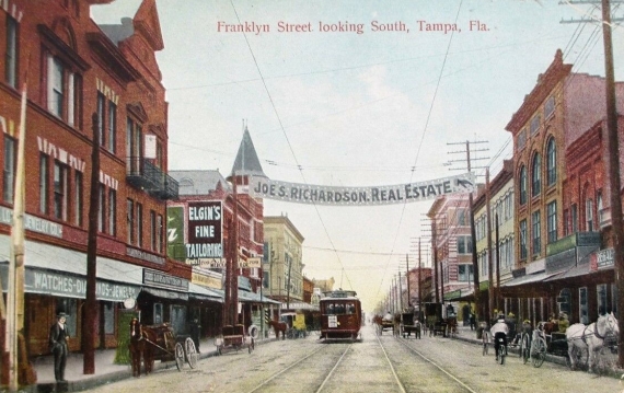 Una strada di Tampa Bay (Florida) ai primi del '900