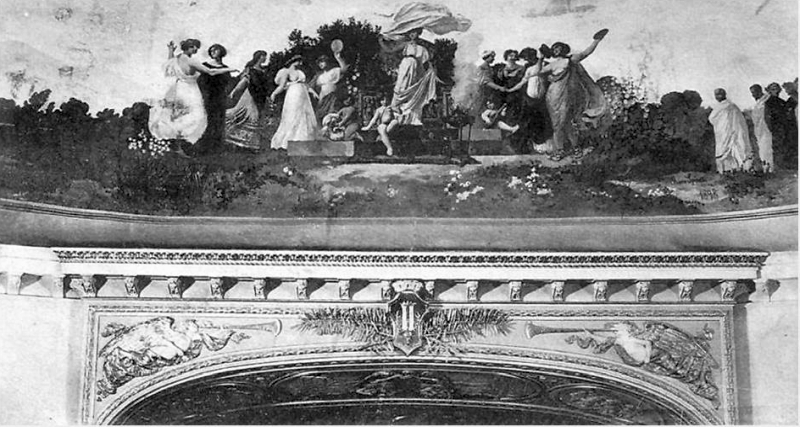 Teatro Verdi, il frontone del palcoscenico (al centro la decorazione dell'arcoscenico)