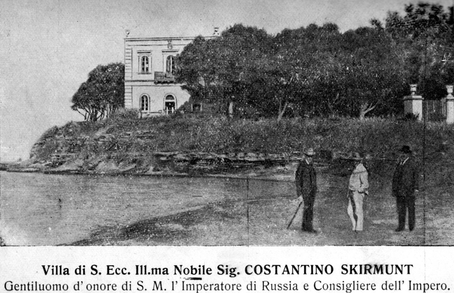 Konstanty (Costantino) Skirmunt con lo sfondo della villa - archivio G. Membola(C)
