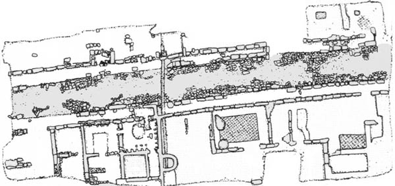 Planimetria dell'area archeologica eseguita nel 1986
