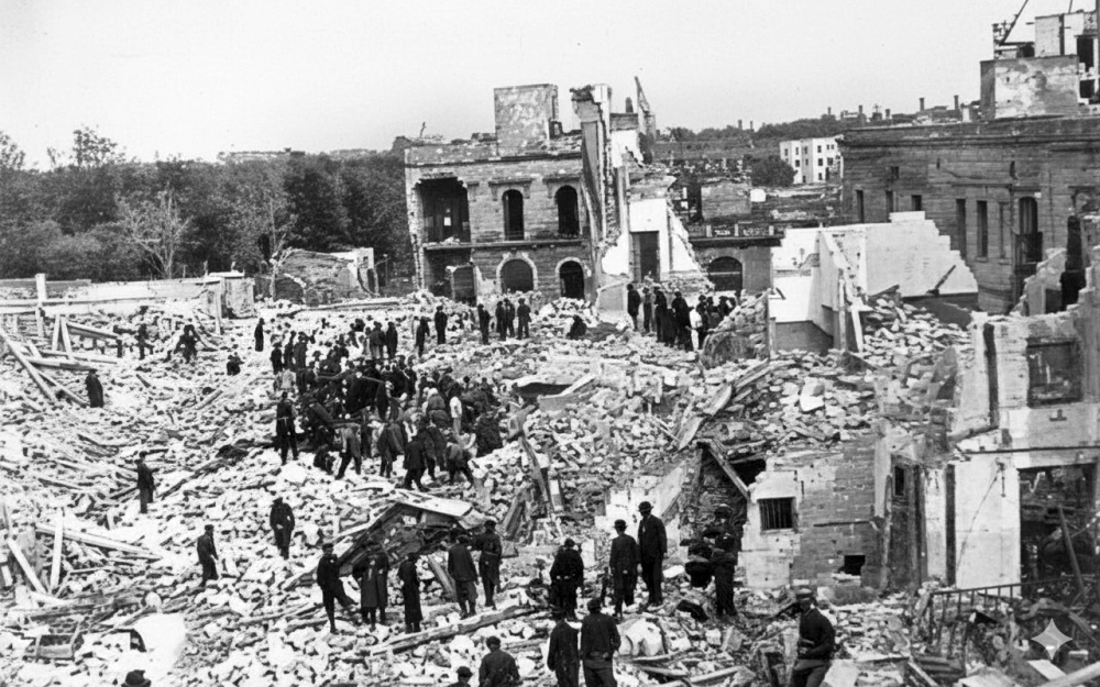 La zona di via Cittadella quasi interamente rasa al suolo
