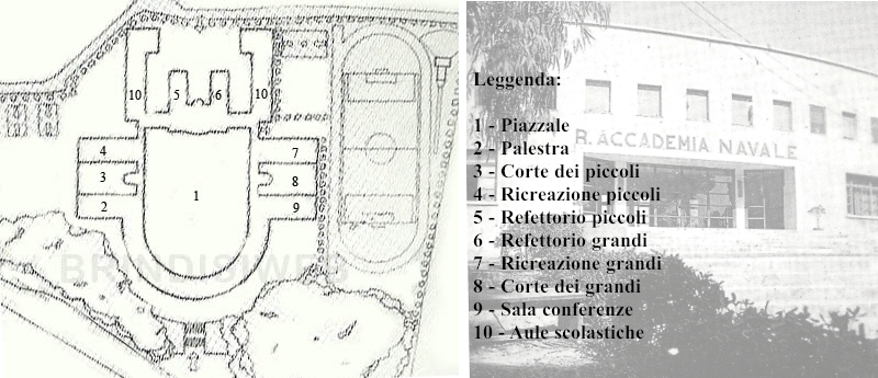 Accademia Marinara - dalla planimetria generale redatta dall'arch. Minnucci nel 1934