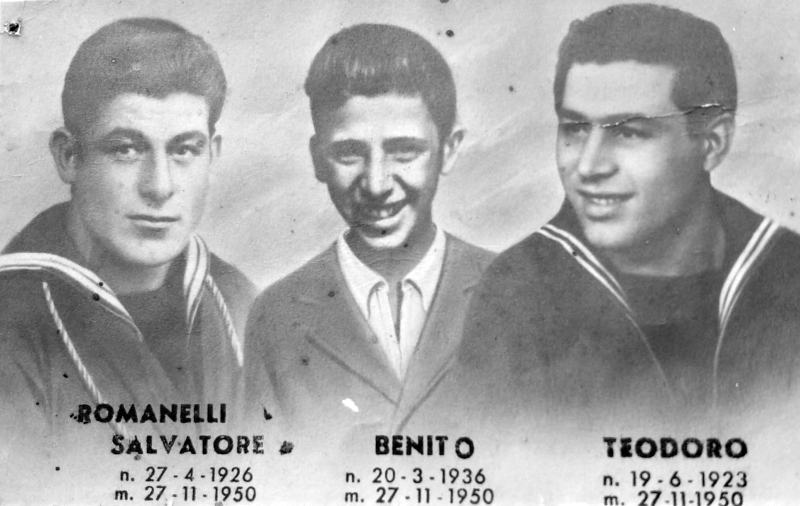 I tre fratelli Romanelli morti nel naufragio