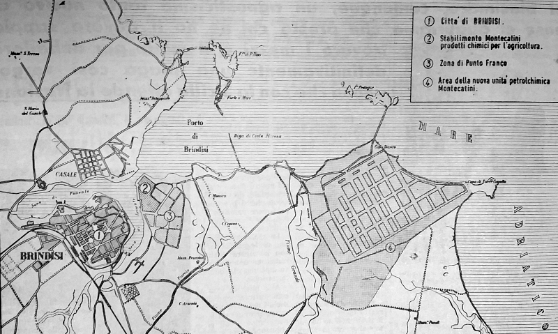 La pianta della città e della Montecatini