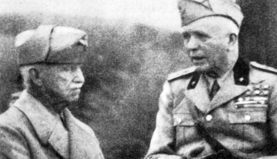 ll re Vittorio Emanuele III con il maresciallo Pietro Badoglio