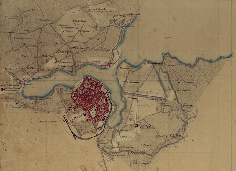 Pianta di Brindisi del 1870 circa