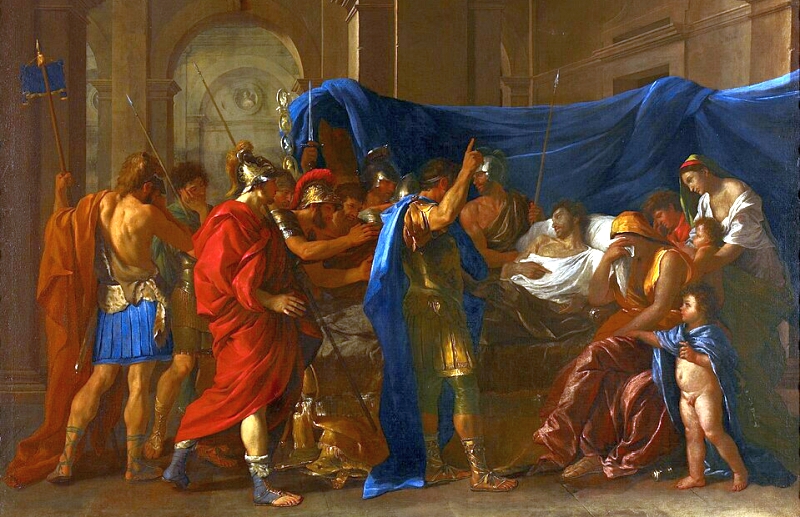 Nicolas Poussin (15/6/1594 - 19/11/1665). <em>Morte di Germanico</em> (1627). Minneapolis Museum of Fine Arts - da Wikipedia