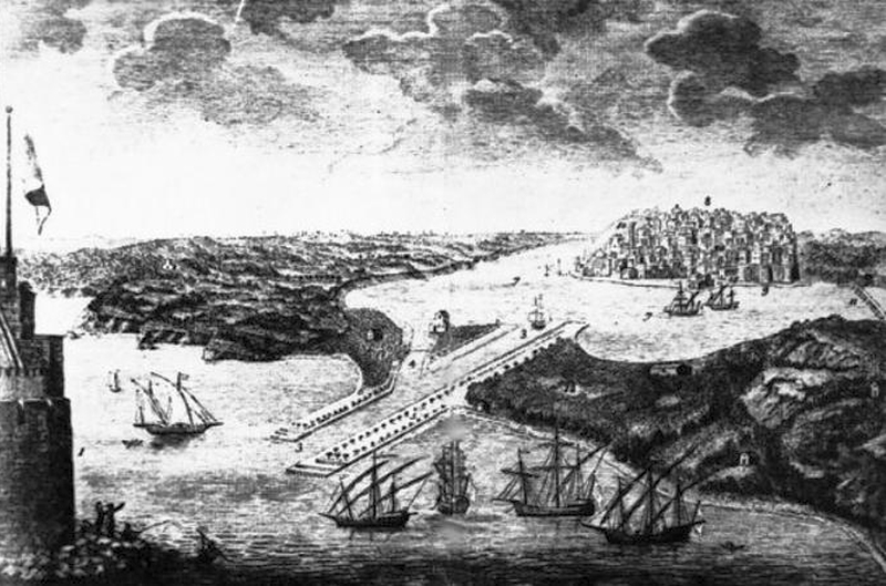 A. Pigonati. Prospetto orientale della città di Brindisi 1779