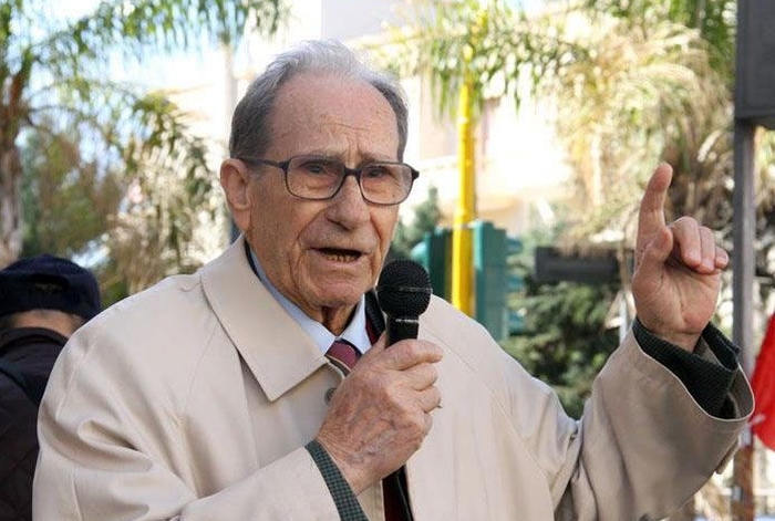 Oscar Pronat in una delle tante manifestazioni per il 25 aprile