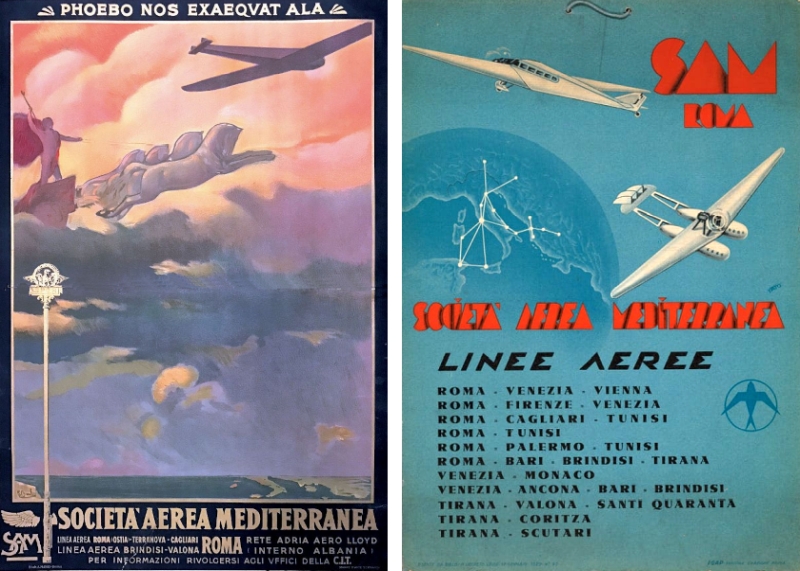 Manifesti della Società Aerea Mediterranea