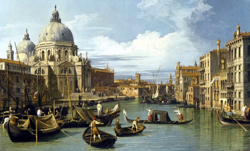 Canaletto. L'ingresso del Canal Grande, Venezia" (ca. 1730). Museum of Fine Arts, Houston (da Wikipedia)